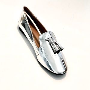Metallic Silver Loafer